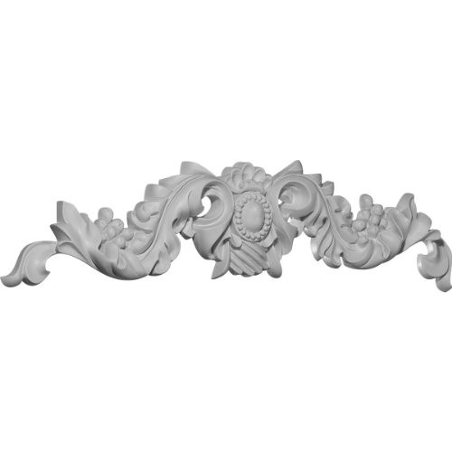 Ekena Millwork ONL21X04X01GR 21 38-Inch W X 4 58-Inch H X 1 38-Inch P Grape Center OnlayWhite