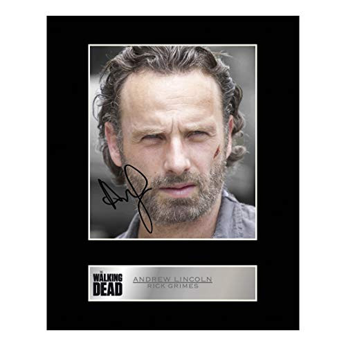 iconic pics Andrew Lincoln Rick Grimes Signed Mounted Photo Display Walking Dead