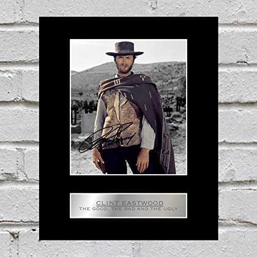 iconic pics Clint Eastwood Signed Mounted Photo Display The Good The Bad and The Ugly