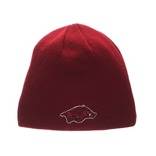 Zephyr Arkansas Razorbacks Cardinal Red Edge Skull Cap - NCAA Cuffless Winter Knit Beanie Toque Hat Zephyr Arkansas Razorbacks Cardinal Red Edge Skull Cap - NCAA Cuffless Winter Knit Beanie Toque Hat
