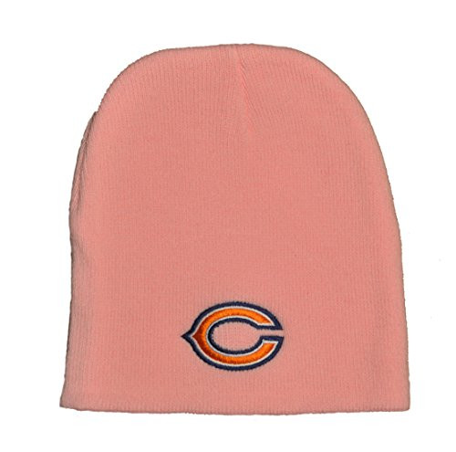 Chicago Bears Pink Skull Cap - NFL Cuffless Winter Knit Toque Beanie Hat