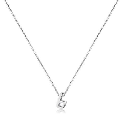 Memorjew 925 Sterling Silver Initial Necklace Dainty Alphabet Letter B Cursive Initial Necklace for Women Girls Valentines Mothers Day Girls Gifts Toddler Kids Jewelry Daughter Gifts