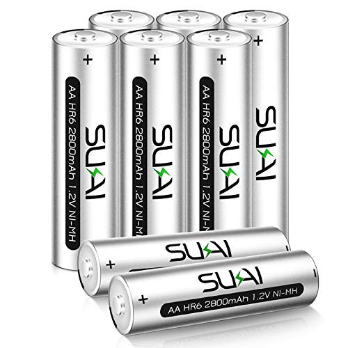 AA Rechargeable NIMH Battery 8 Pack SUKAI 2800mAh High Capacity Low Self Discharge AA Battery
