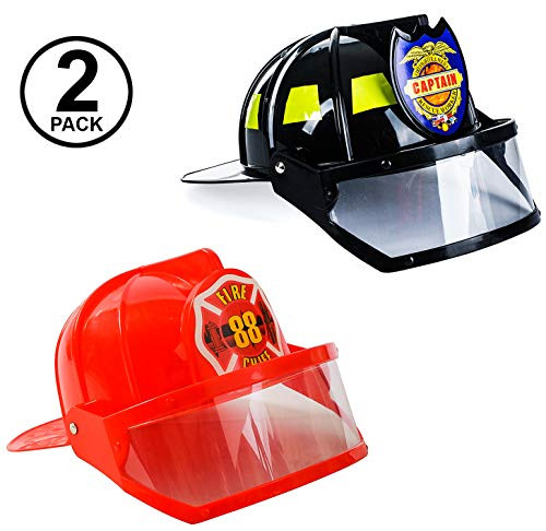 Tigerdoe Fireman Hat - Firefighter Hat   Fire Chief Hat - Fireman Costume Accessories - Fireman Helmet Black and Red