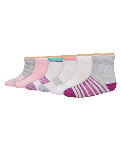 Hanes Toddler Girls 6-Pack Ankle Socks 4T Assorted