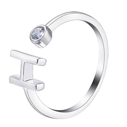 VIKI LYNN Sterling Silver Rings Initial H Ring with Cubic Zirconia Size 4_5 Adjustable Letter Ring VIKI LYNN Sterling Silver Rings Initial H Ring with Cubic Zirconia Size 4_5 Adjustable Letter Ring