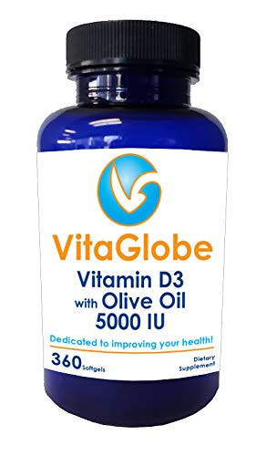 Vita Globe Vitamin D3 5000IU  Olive Oil Softgel 360ct