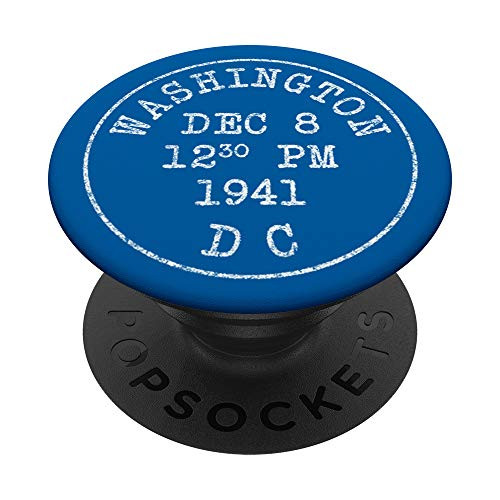 Date of Infamy Washington D_C_ Dec 8 1941 Postmark - Blue PopSockets Grip and Stand for Phones and Tablets