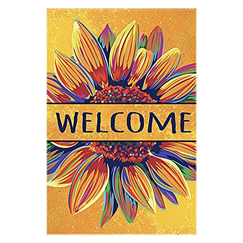 Morigins Welcome Fall Colorful Sunflower Double Sided Outdoor Autumn House Flag 28x40 Inch