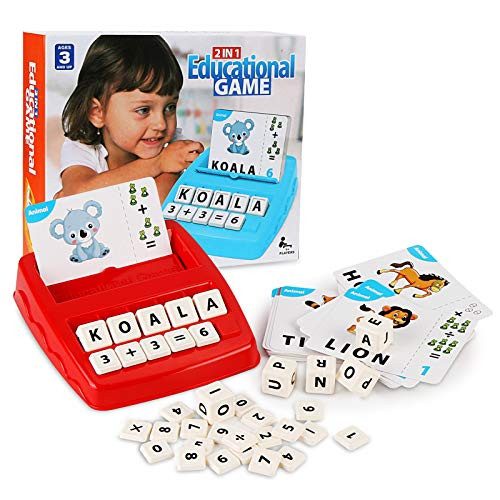 Zorara Educational Games for Kids Ages 4-8 Matching Letter Spelling Game for Kids Preschool Learning Toys Stocking Stuffer Christmas Xmas Gifts Present Toys for 3-8 Year Old Boys Girls Red