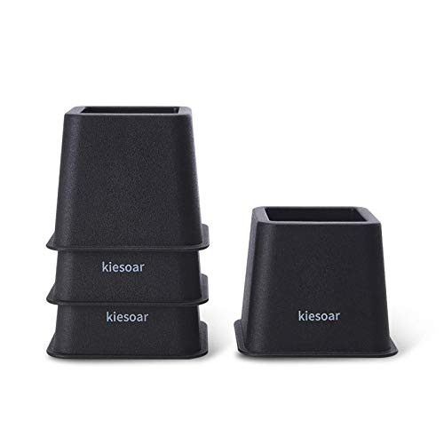 kiesoar Bed Risers 3 Inch Furniture Risers Bed Risers Heavy Duty for Bed Table and Sofa Table Risers Set of 4 Black