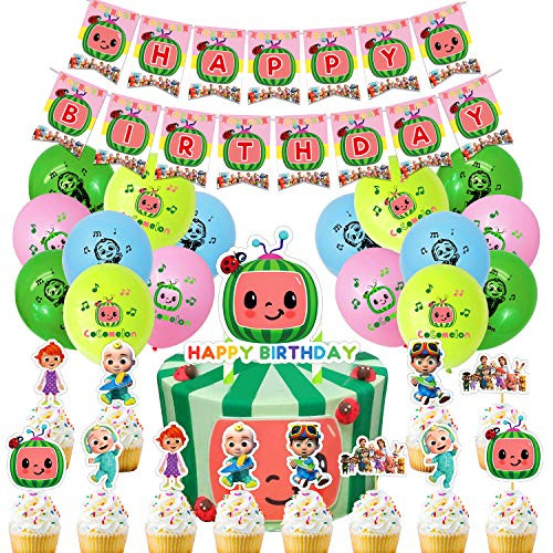 Cocomelon Theme Birthday Party Supplies Cocomelon Theme Party Decorations Set include Latex Balloons Happy Birthday Banner Cake Topper for Cocomelon Fans Birthday Party Decorations Cocomelon Theme Birthday Party Supplies Cocomelon Theme Party Decorations Set include Latex Balloons Happy Birthday Banner Cake Topper for Cocomelon Fans Birthday Party Decorations