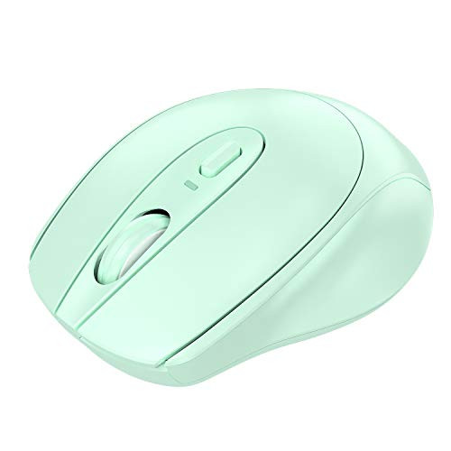 Wireless Mouse 2_4G Noiseless Mouse Portable Rechargeable Computer Mouse with USB Receiver Suitable for PC Laptop Green