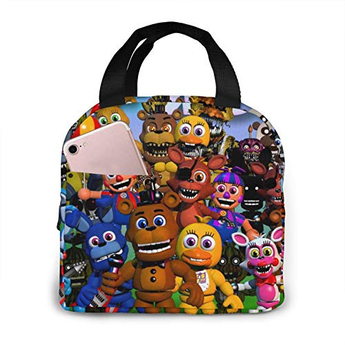 Boeduc Insulated Lunch Bag Portable Cooler Box Tote for WorkTravelPicnicSchool - - Five Nights Freddy