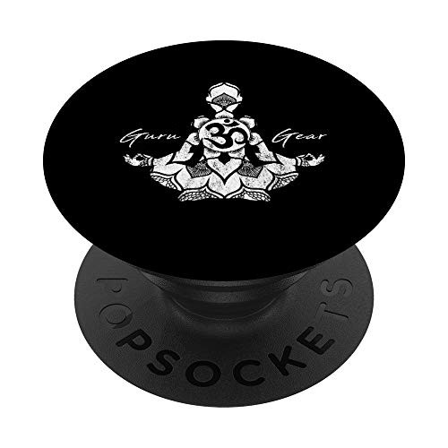 Guru Gear - Om Mantra Yoga Meditation Chakra Yogi - White PopSockets PopGrip Swappable Grip for Phones   Tablets