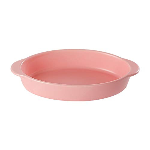 Pink Small Ceramics Rectangular Baking Dishes with Handle for Oven Ceramic Baking Pan Lasagna Casserole Pan Individual Bakeware -One person serving