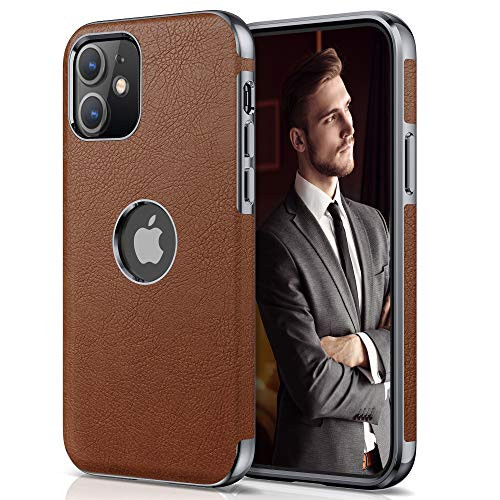 LOHASIC Designed for iPhone 12 Mini Case Slim Leather Premium Classic Protective Shockproof Anti-Scratch Vintage Phone Case Soft Back Cover Compatible with iPhone 12 Mini 5_4 inch - Brown
