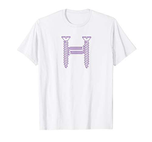 Mens Screwston H-Town Purple Houston Texas Screw White H T-Shirt