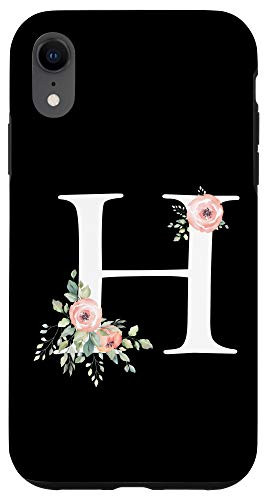 iPhone XR Floral Alphabet Letter Gift - First Name with H Flower Case