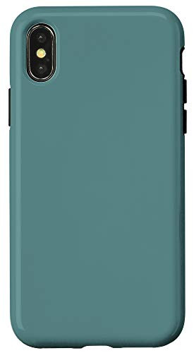 iPhone XXS Steel Teal Blue Simple Plain Blank Neutral Solid Color Case
