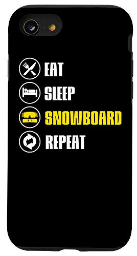 iPhone SE 2020  7  8 Eat Sleep Snowboard Repeat Gift Funny Snowboarding Case