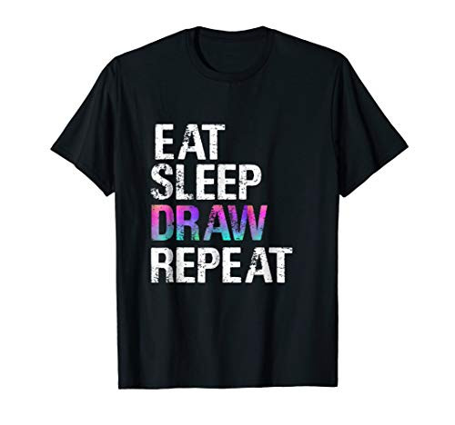 Eat Sleep Draw Repeat Shirt Artist Drawing Christmas Gift