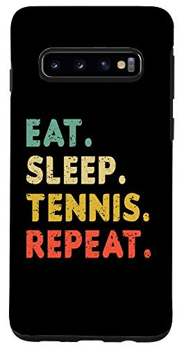 Galaxy S10 Vintage Funny Sayings Eat Sleep Tennis Repeat Case Case
