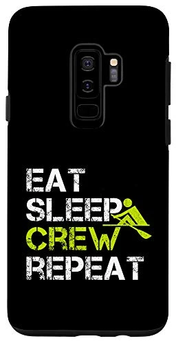 Galaxy S9 Eat Sleep Crew Repeat Funny Rowing Case
