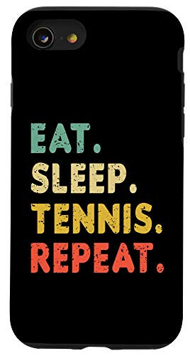 iPhone SE 2020  7  8 Vintage Funny Sayings Eat Sleep Tennis Repeat Case Case