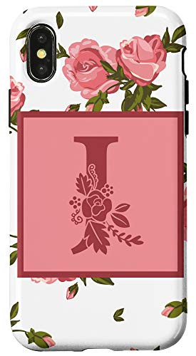 iPhone XXS Floral Alphabet Letter Gift - First Name with J Flower Case
