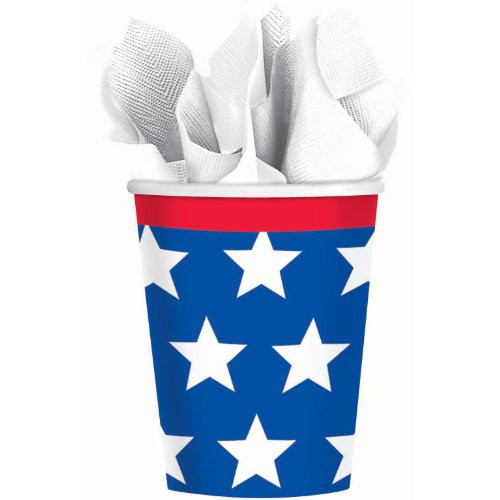 Amscan Stars and Stripes 9 oz Paper Cups