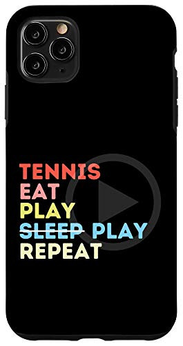 iPhone 11 Pro Max Retro Eat Play Sleep Tennis Player Gift Case