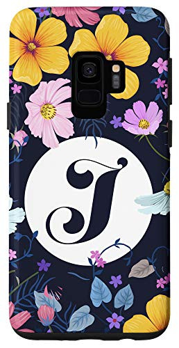 Galaxy S9 Cute Modern Floral Letter J  floral initial letter J Case