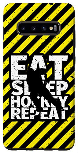 Galaxy S10 Hockey Players EAT SLEEP HOCKEY REPEA Case
