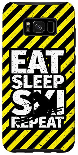 Galaxy S8 Skiing Gifts - Funny Eat Sleep Ski Repeat Case