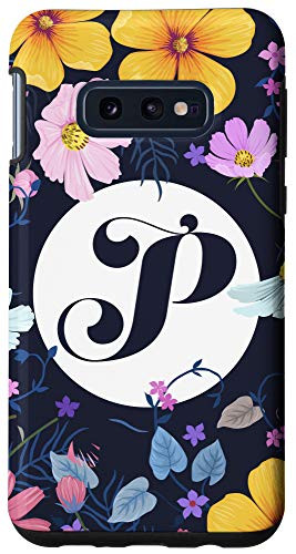 Galaxy S10e Cute Modern Floral Letter P  floral initial letter P Case