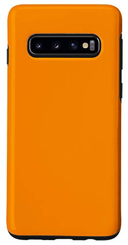 Galaxy S10 Tangerine Orange Simple Plain Blank Neutral Solid Color Case