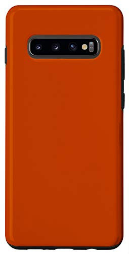 Galaxy S10 Mahogany Orange Simple Plain Blank Neutral Solid Color Case