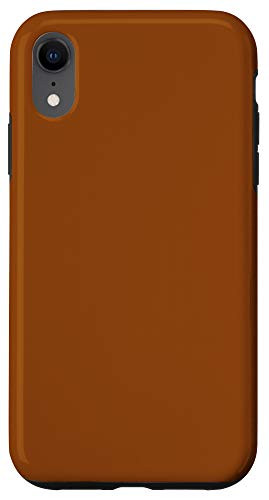 iPhone XR Saddle Brown Simple Plain Blank Neutral Solid Color Case