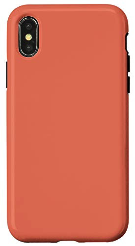 iPhone XXS Terra Cotta Simple Plain Blank Neutral Solid Color Case