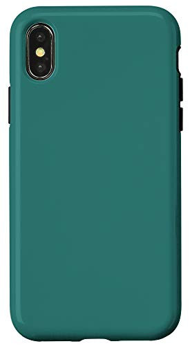 iPhone XXS Myrtle Green Simple Plain Blank Neutral Solid Color Case