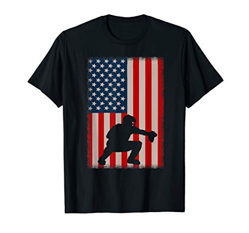 Baseball Catchers Gear American Flag Baseballin T-Shirt Baseball Catchers Gear American Flag Baseballin T-Shirt