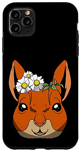 iPhone 11 Pro Max Cute Squirrel Floral Gift - Animal Head Flowers Case