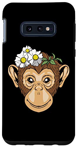 Galaxy S10e Cute Monkey Floral Gift - Ape Head Flowers Case