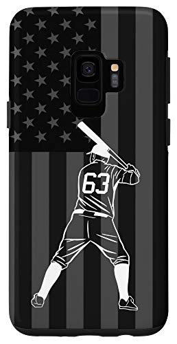 Galaxy S9 Baseball Softball Player Number 63 Case
