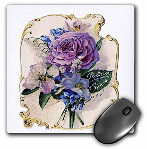 3dRose LLC 8 x 8 x 0.25 Inches Mouse Pad, French Rose Perfume Ad (mp_40781_1)