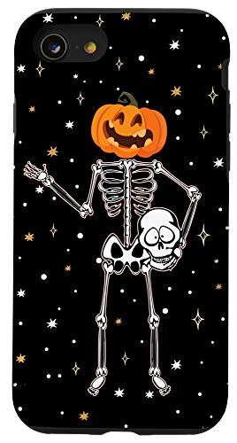iPhone SE 2020  7  8 Cute Skeleton Skull With Smiling Jack-O-Lantern Pumpkin Head Case