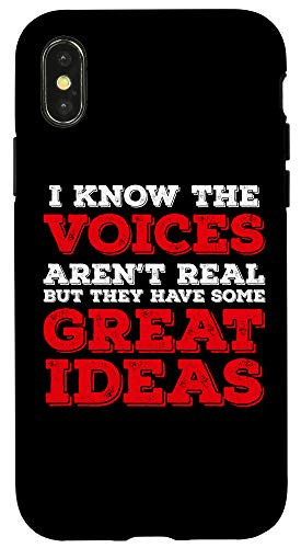iPhone XXS Voices in Head Dumb Joke Idiot Pun Case