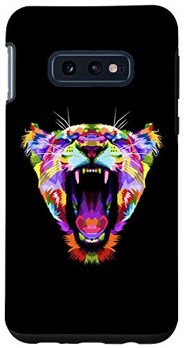 Galaxy S10e Tiger Colorful Snarling Tiger Head Artistic Case