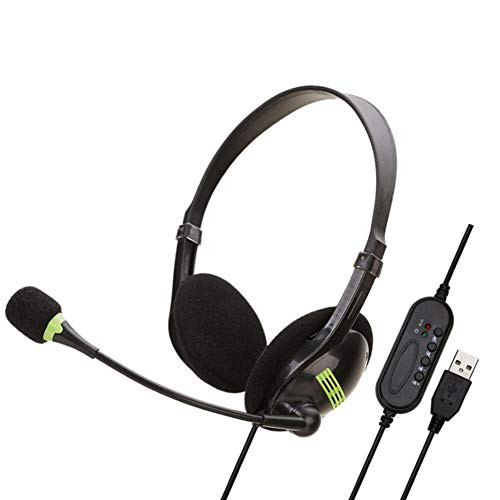 Mworld2 Computer Headset Earphone Telephone Headphone USB or 3_5mm Built-in unidirectional Microphone for Desktop PC Laptop Online Class Meeting